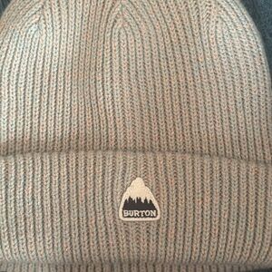 Burton light pink and blue thick beanie.